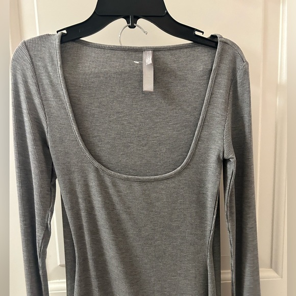 Skims soft lounge long sleeve maxi dress in heather grey - Picture 3 of 5